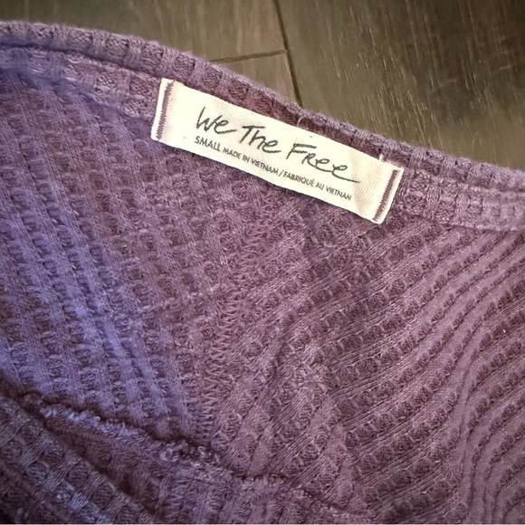 Free People We The Free Coraline Thermal‎ Waffle Knit Top Chocolate - Picture 5 of 7